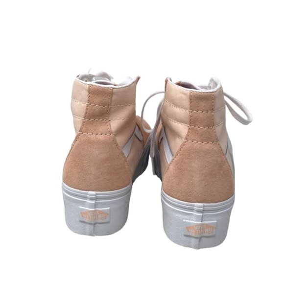 VANS Sk8-Hi Tapered Platform Shoes Skate Peach Women's Suede Canvas VN0A5JMKBOD - Picture 6 of 9